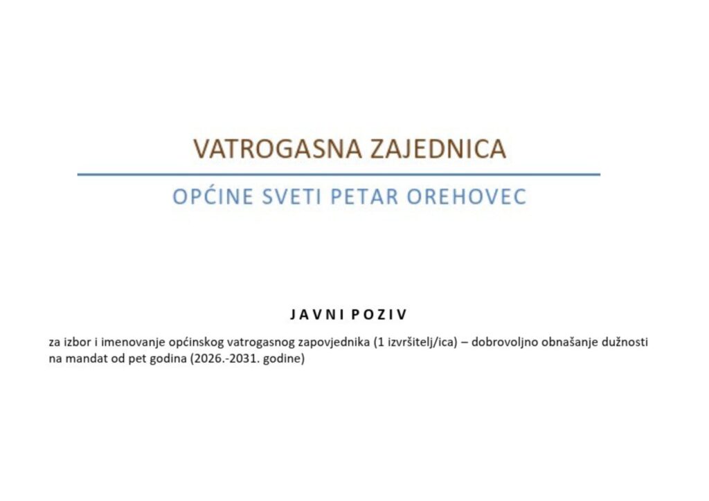 Javni poziv-VZO Sv. Petar Orehovec